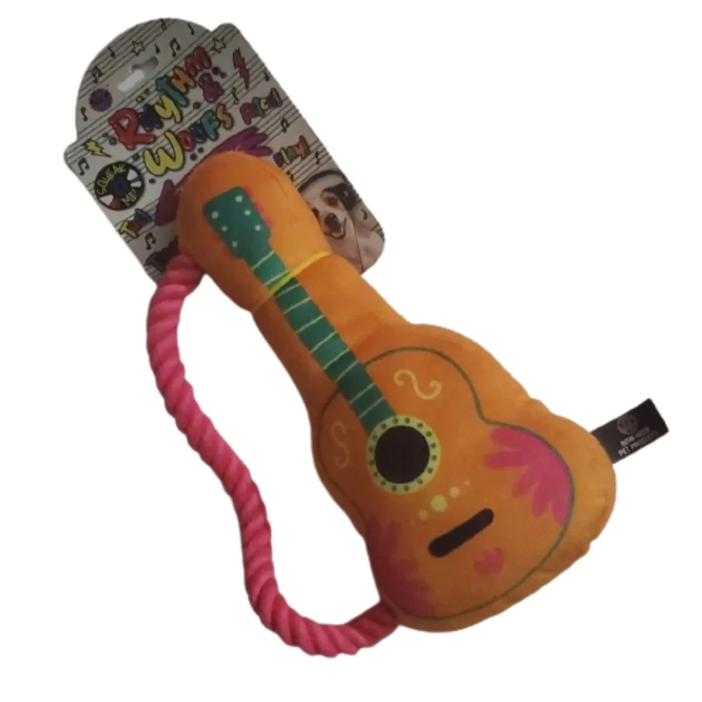 Bow Wow Rhythm & Woofs Guitar Squeak Toy-OS